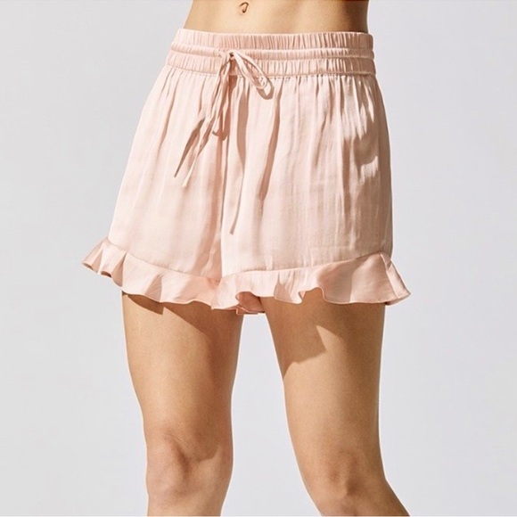 Carbon38 Blush Pink Satin Ruffle Shorts NWTSize S